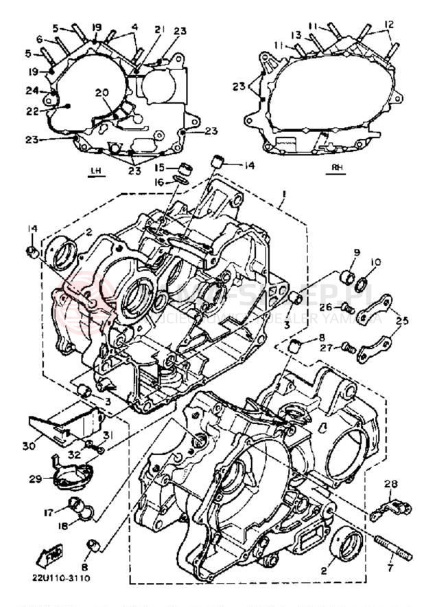 Schemat "Obudowa silnika" do Yamaha XV500K