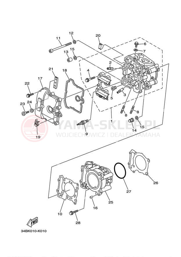 Schemat "cylinder" do Yamaha MAJESTY YP400DG