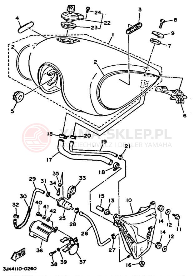Schemat "zbiornik paliwa" do Yamaha VIRAGO 1100 XV1100D/XV1100DC