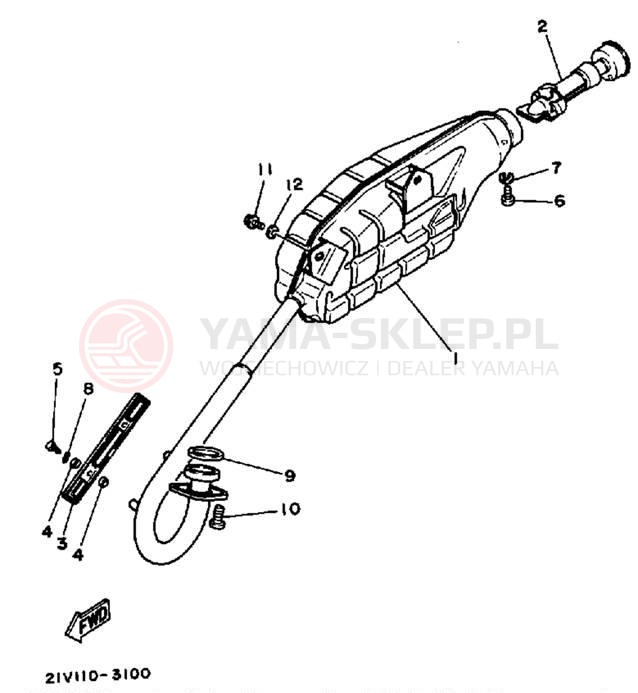Schemat "Wydech końcowy" do Yamaha YTM200N