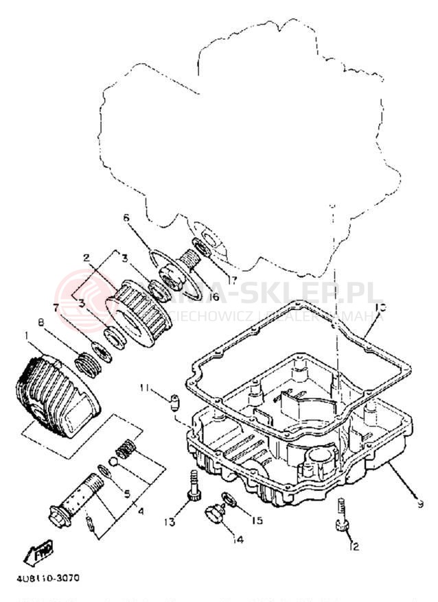 Schemat "Filtr oleju" do Yamaha XJ550RK