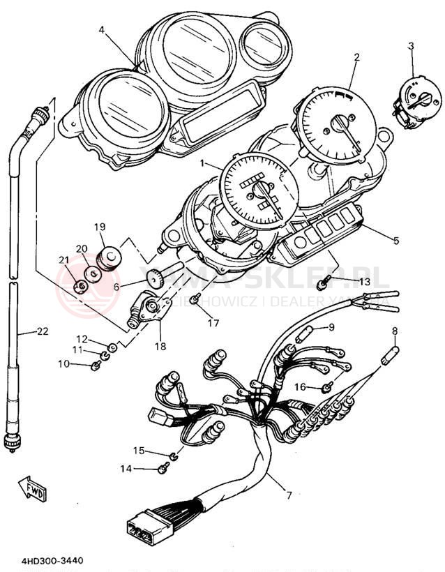Schemat "licznik" do Yamaha YZF750RF/YZF750RFC