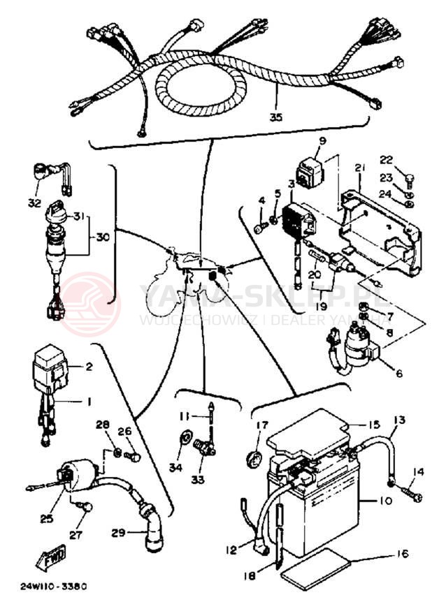 Schemat "układ elektryczny" do Yamaha YTM200EL