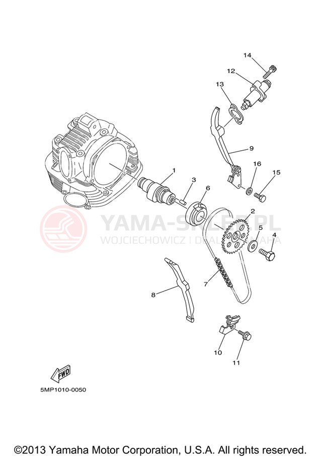Schemat "Rozrząd - łańcuszek" do Yamaha XT225 XT225V/XT225VC
