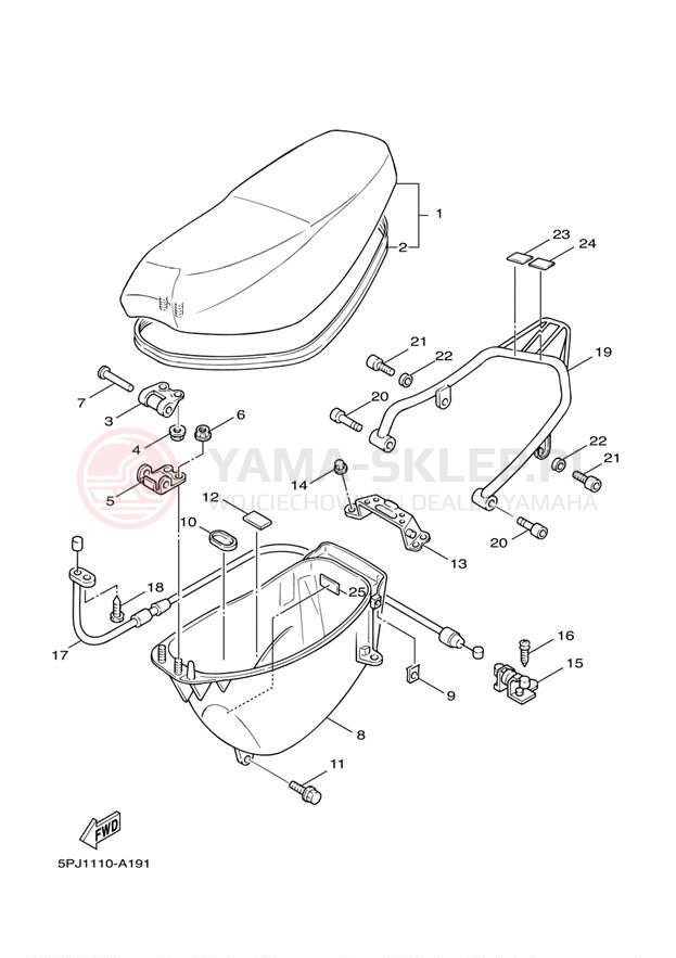 Schemat "siedzenie" do Yamaha ZUMA YW50S