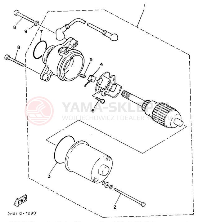 Schemat "rozrusznik" do Yamaha BADGER YFM80E