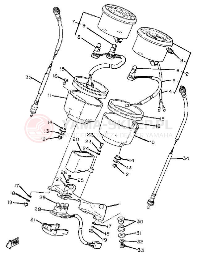Schemat "Przędkościomierz" do Yamaha XS400G
