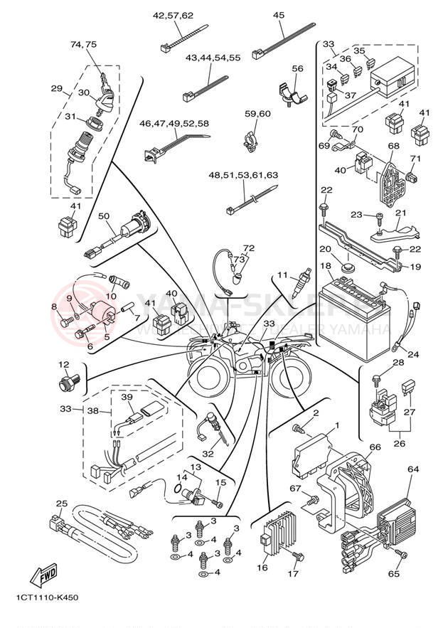 Schemat "układ elektryczny" do Yamaha GRIZZLY 450 EPS 4WD YFM45FGPAG