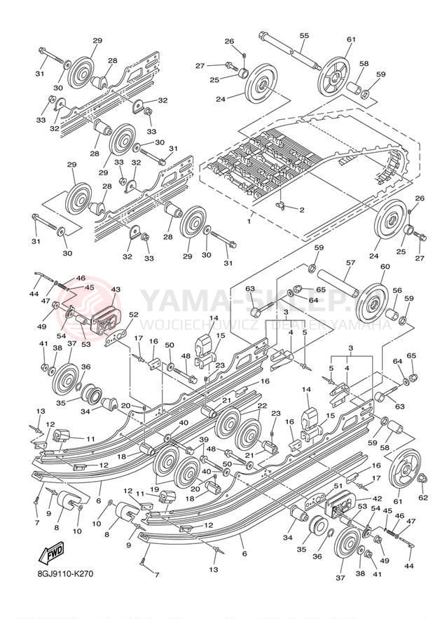 Schemat "Zawieszenie gąsiennicy" do Yamaha VENTURE MULTI PURPOSE PZ50MPDR