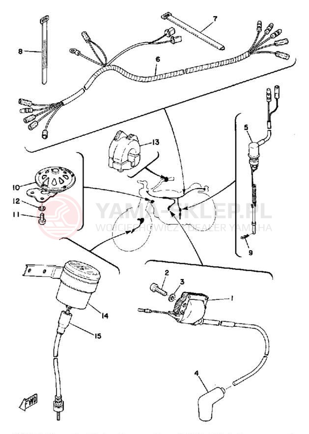 Schemat "układ elektryczny" do Yamaha TY175B