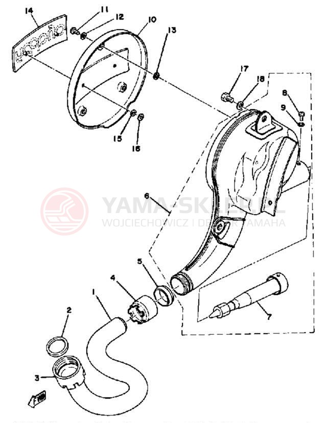 Schemat "Wydech końcowy" do Yamaha LB50PH