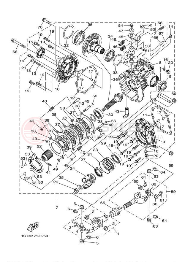 Schemat "Wał napędowy" do Yamaha GRIZZLY 450 EPS 4WD YFM45FGPDL