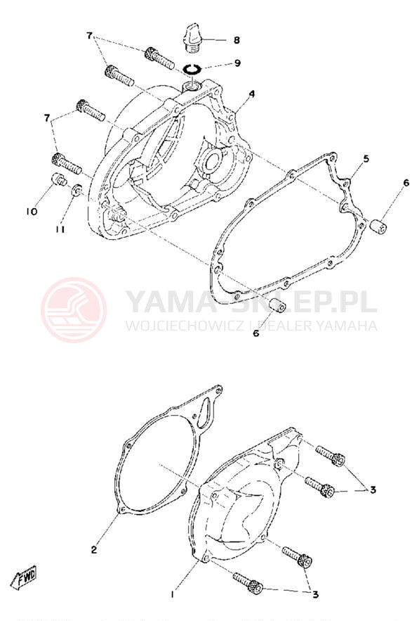 Schemat "Pokrywa silnika" do Yamaha MX125C