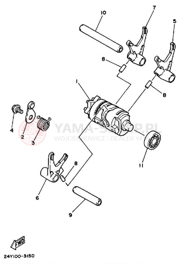 Schemat "Wodziki, automat" do Yamaha YZ250K