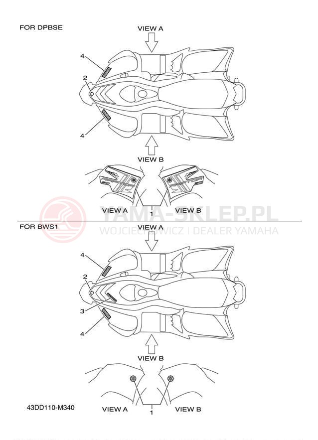 Schemat "naklejki" do Yamaha RAPTOR 90 YFM90RDW/YFM90RDL