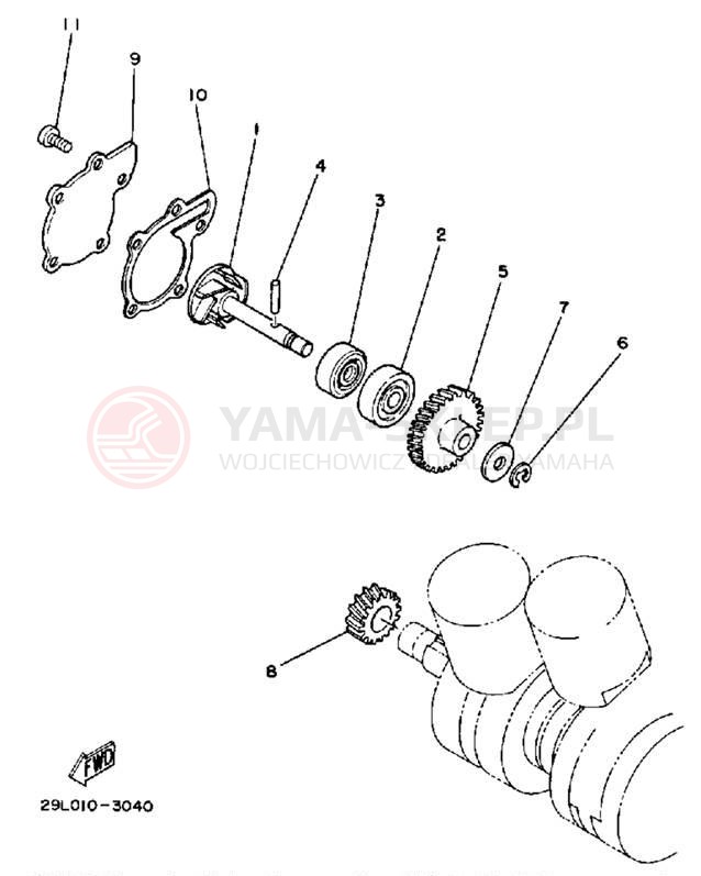 Schemat "Pompa wody" do Yamaha BANSHEE YFZ350W