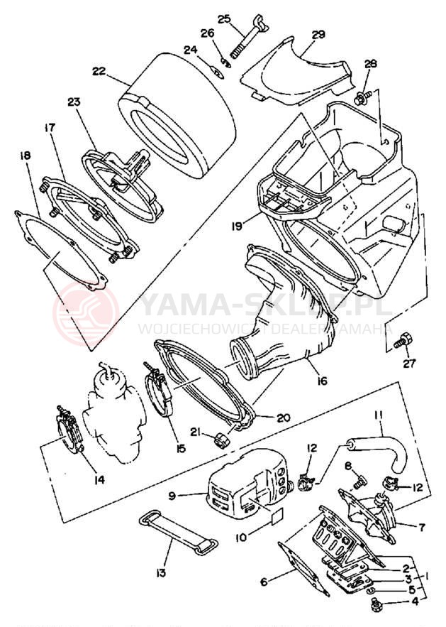 Schemat "Filtr powietrza" do Yamaha WR500ZD