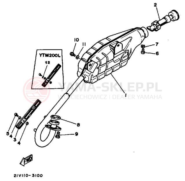 Schemat "Wydech końcowy" do Yamaha YTM200L YTM200K