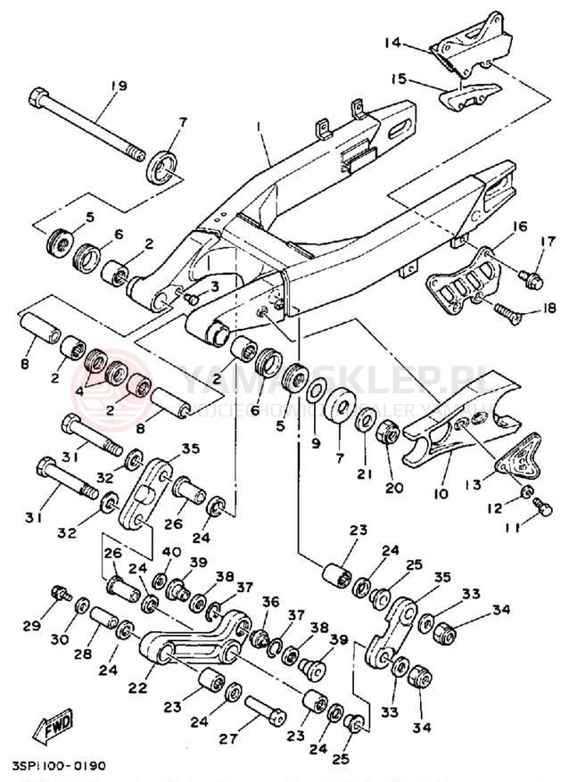 Schemat "wahacz" do Yamaha YZ250A