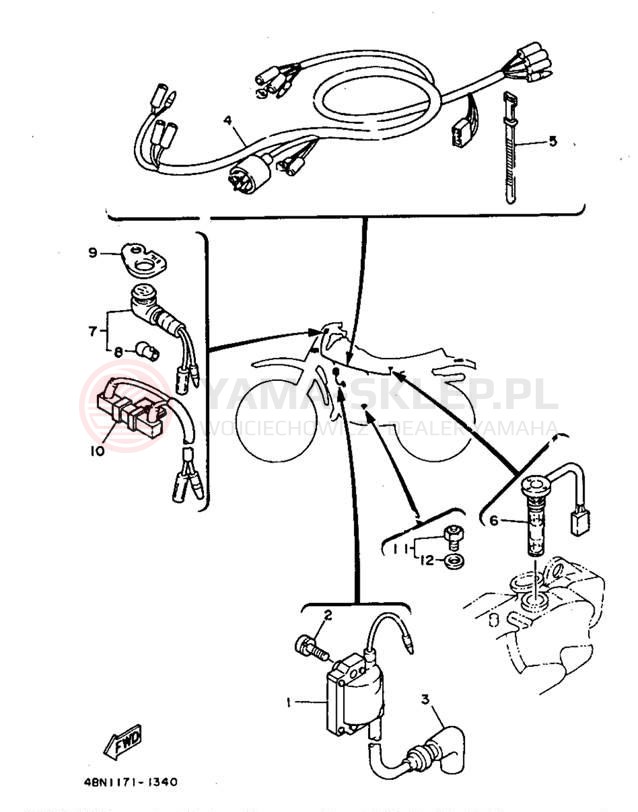 Schemat "układ elektryczny" do Yamaha RT180G