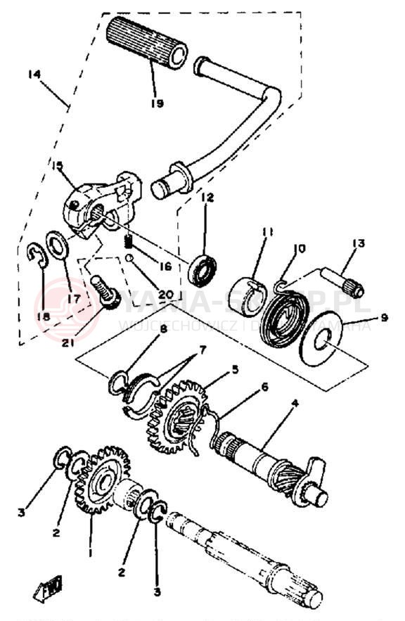 Schemat "kopniak" do Yamaha MX100J