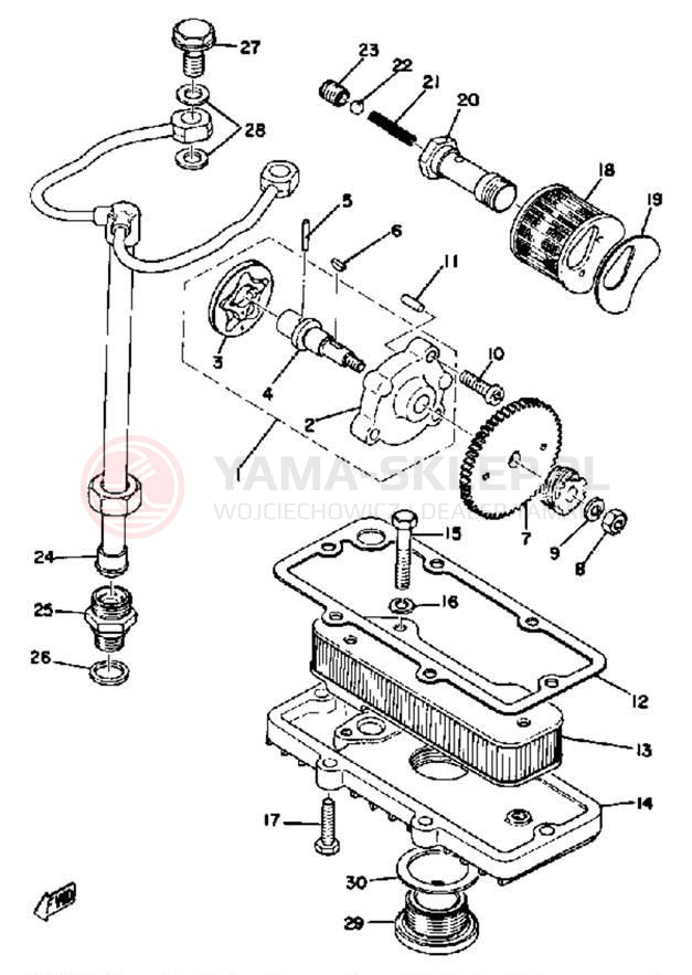 Schemat "Pompa olejowa" do Yamaha XS650D