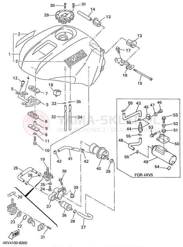 Schemat "zbiornik paliwa" do Yamaha YZFR1 YZFR1KC/YZFR1K