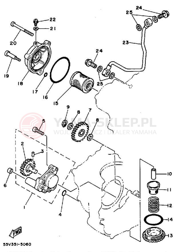 Schemat "Pompa olejowa" do Yamaha TT350T