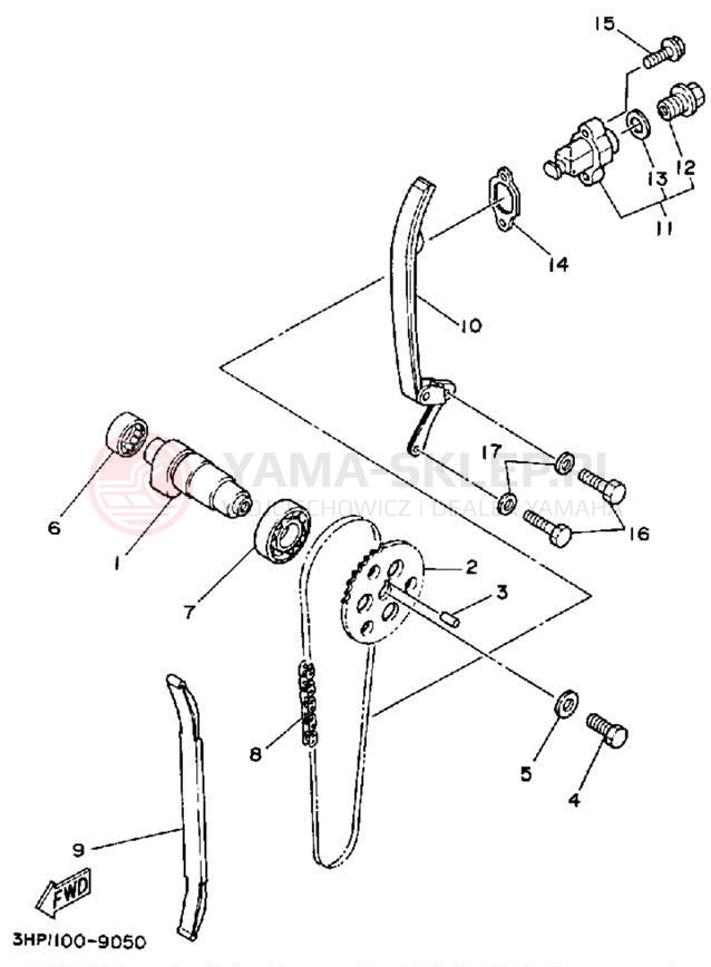 Schemat "Rozrząd - łańcuszek" do Yamaha WARRIOR YFM350XA