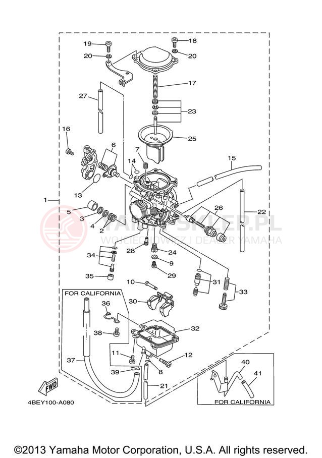 Schemat "Gaźnik" do Yamaha XT225 XT225V/XT225VC