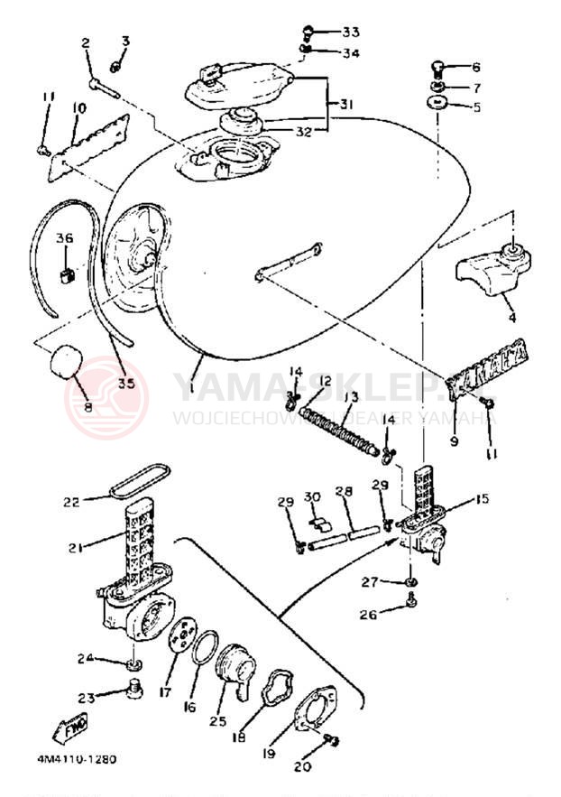 Schemat "zbiornik paliwa" do Yamaha XS650SJ