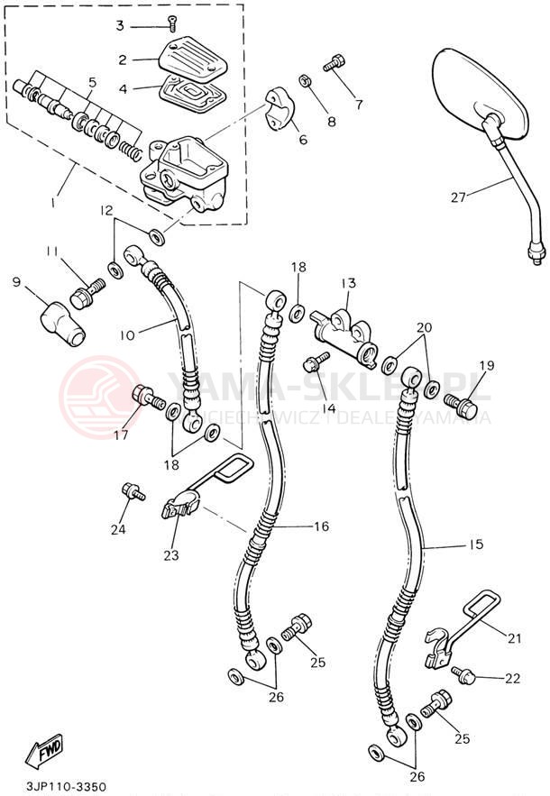 Schemat "Pompa hamulcowa przednia" do Yamaha V-MAX VMX1200M/VMX1200MC