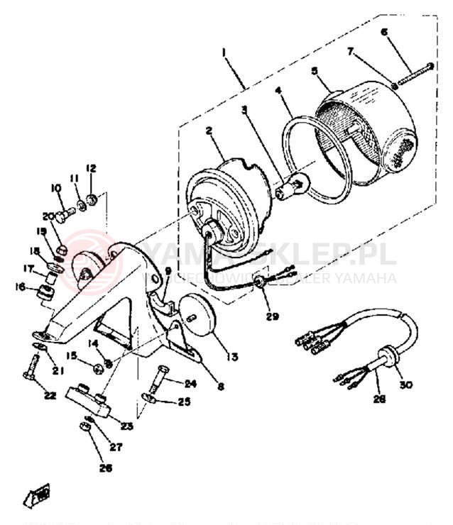 Schemat "Oświetlenie tył" do Yamaha DT250C/DT400C
