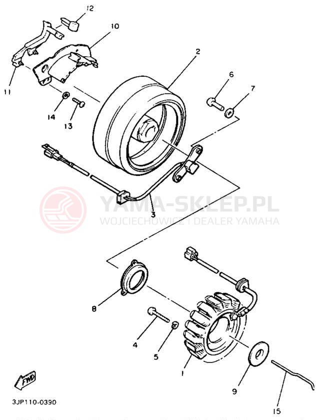 Schemat "prądnica" do Yamaha V-MAX 1200 VMX12E/VMX12EC