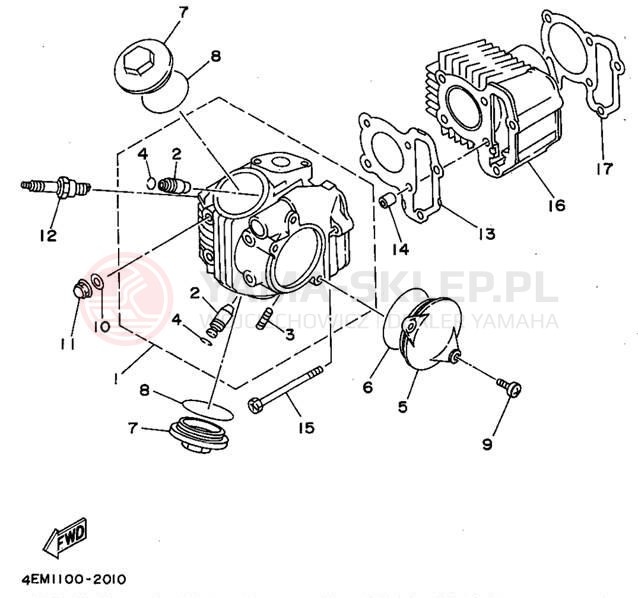 Schemat "cylinder" do Yamaha BADGER YFM80G