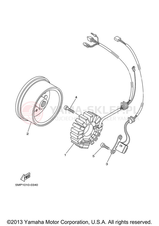 Schemat "prądnica" do Yamaha XT225 XT225V/XT225VC