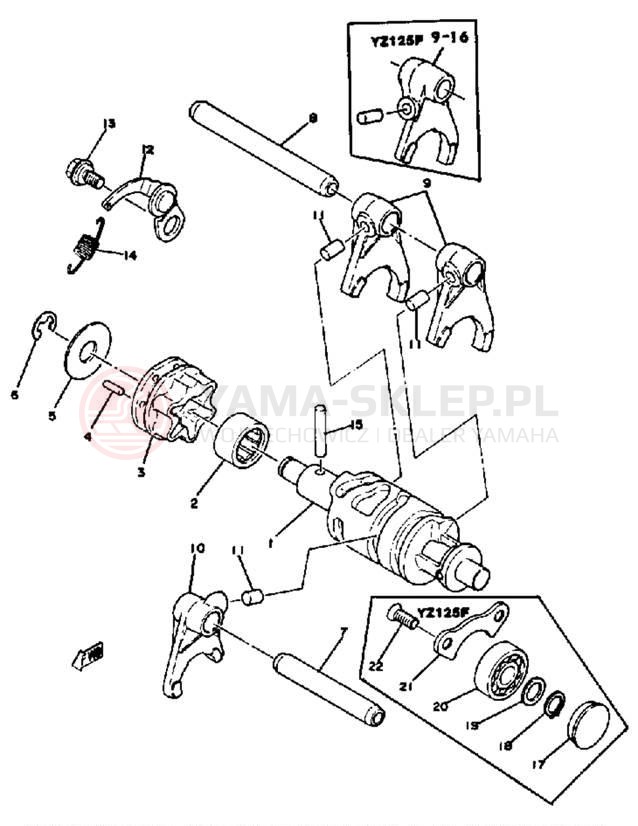 Schemat "Wodziki, automat" do Yamaha YZ125G