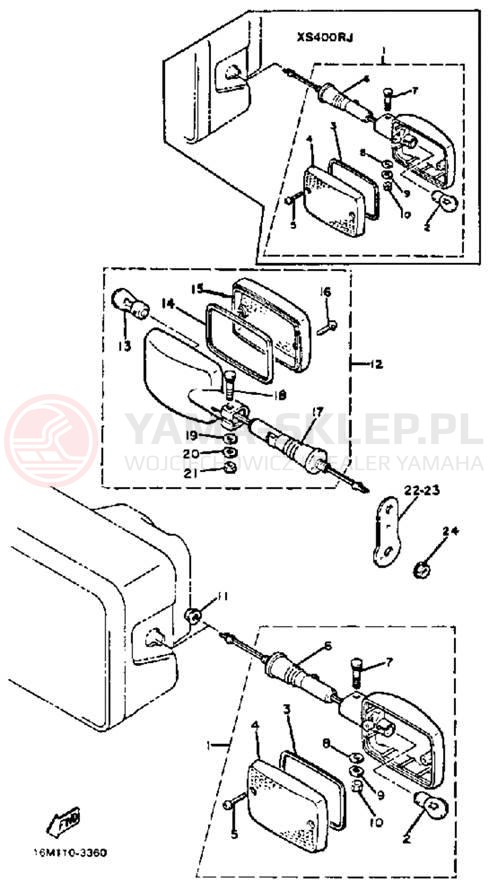 Schemat "kierunkowskazy" do Yamaha XS400RJ