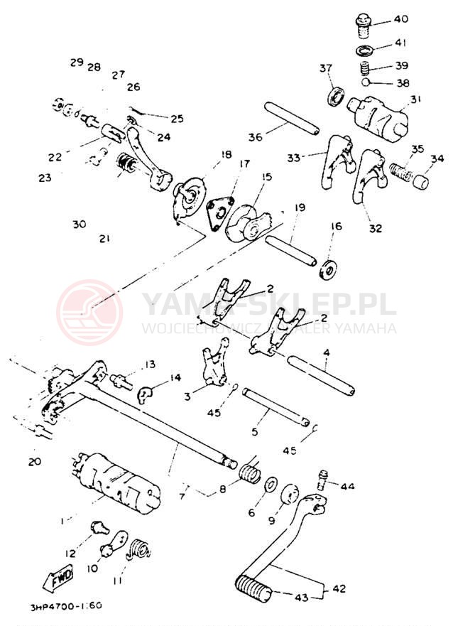 Schemat "Wodziki, automat" do Yamaha MOTO-4 YFM350ERE