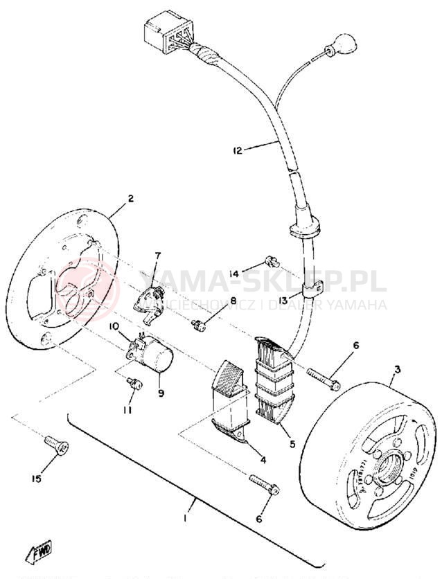 Schemat "Układ zapłonowy" do Yamaha DT100D