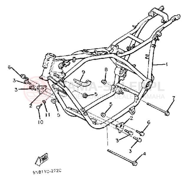 Schemat "rama" do Yamaha XJ650J