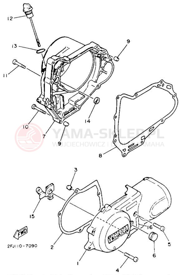 Schemat "Pokrywa silnika" do Yamaha CHAMP YFM100T