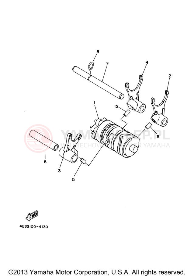 Schemat "Wodziki, automat" do Yamaha YZ85 YZ85X