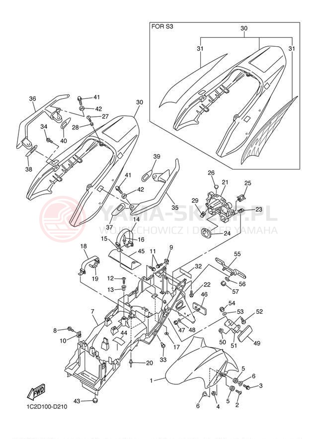 Schemat "błotnik" do Yamaha FZ1 FZS1T/FZS1TC