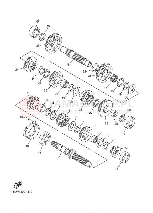 Schemat "Skrzynia biegów " do Yamaha FJR1300ABS FJR13AT/FJR13ATC