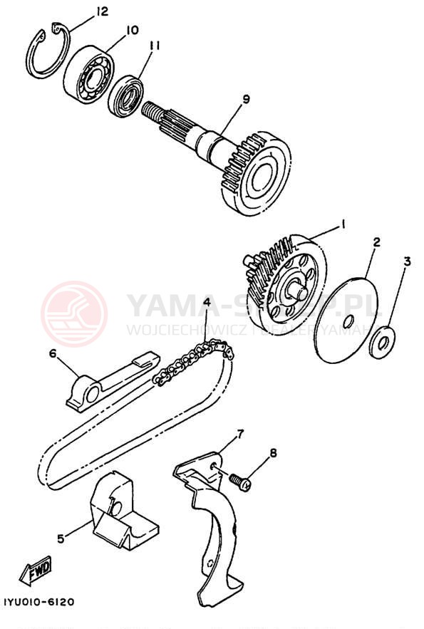 Schemat "Skrzynia biegów " do Yamaha RAZZ SH50N