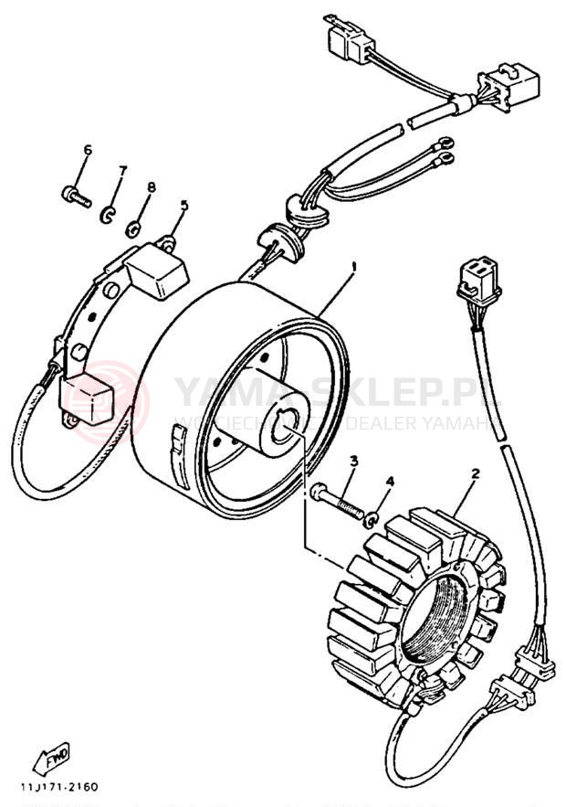Schemat "prądnica" do Yamaha XZ550RK