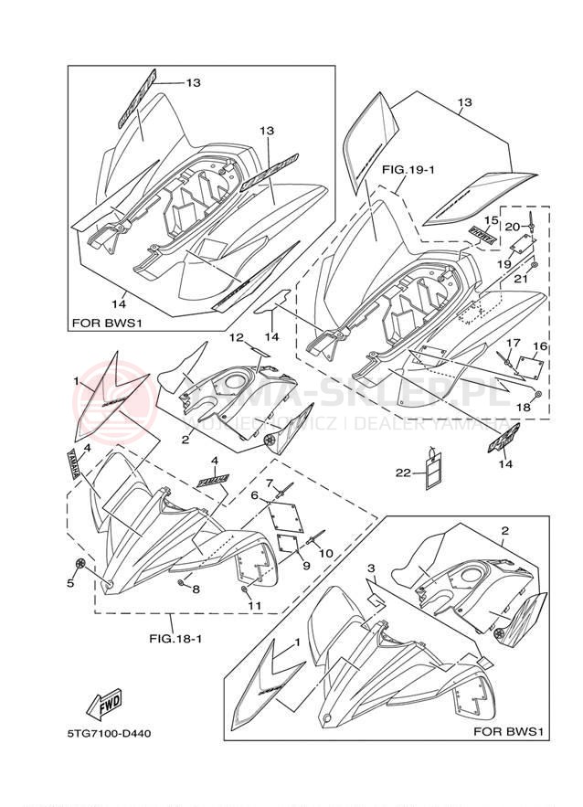 Schemat "naklejki" do Yamaha YFZ450 YFZ450T