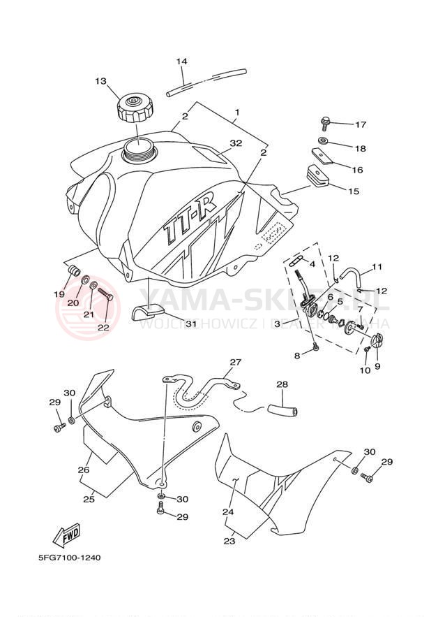 Schemat "zbiornik paliwa" do Yamaha TTR225 TTR225NC/TTR225N