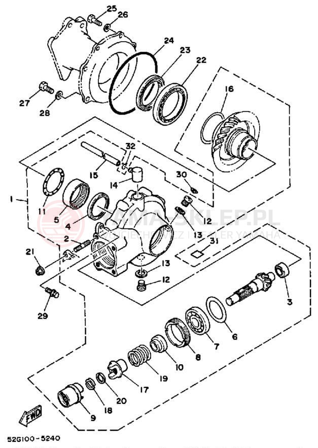 Schemat "Wał napędowy" do Yamaha YTM200ERN